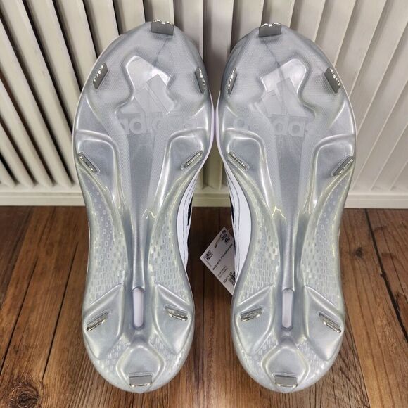 Adidas Purehustle 3 Womens 8.5 White Black Athletic Metal Softball Cleats IG7135 - Picture 8 of 11
